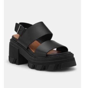 Ganni Black Leather chunky Sandals size 38